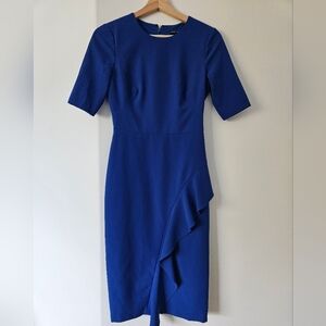 Maggy London Blue Asymmetrical Sheath Dress